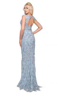 Mac Duggal Couture - 4726D Beaded V-Neck Fringed Evening Dress 7 Mac Duggal Couture - 4726D Beaded V-Neck Fringed Evening Dress