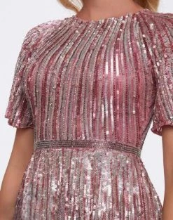 Mac Duggal Couture - 4913D Sequined Jewel Neck A-line Dress