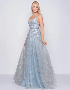 Mac Duggal Couture - 50520D Embellished V-neck A-line Dress With Train