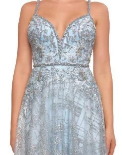 Mac Duggal Couture - 50520D Embellished V-neck A-line Dress With Train