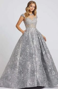 Mac Duggal Evening - 12308D Pearl Beaded Embroidered Ballgown