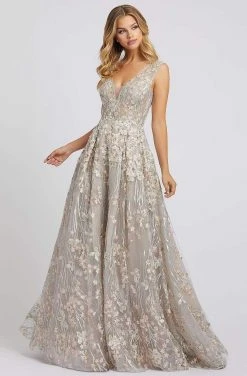 Mac Duggal Evening - 20131D Floral Embroidered A-Line Evening Dress