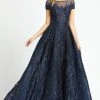 Mac Duggal Evening - 20141D Embroidered Illusion Yoke Evening Gown 2 Mac Duggal Evening - 20141D Embroidered Illusion Yoke Evening Gown