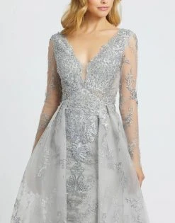 Mac Duggal Evening - 20157D Embroidered Plunging V-Neck Dress