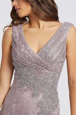 Mac Duggal Evening - 20159D Beaded V-neck Trumpet Dress