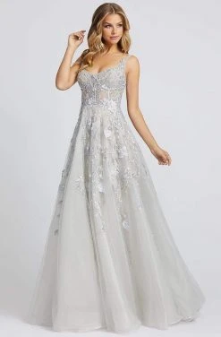 Mac Duggal Evening - 20187D Applique V-neck A-line Gown