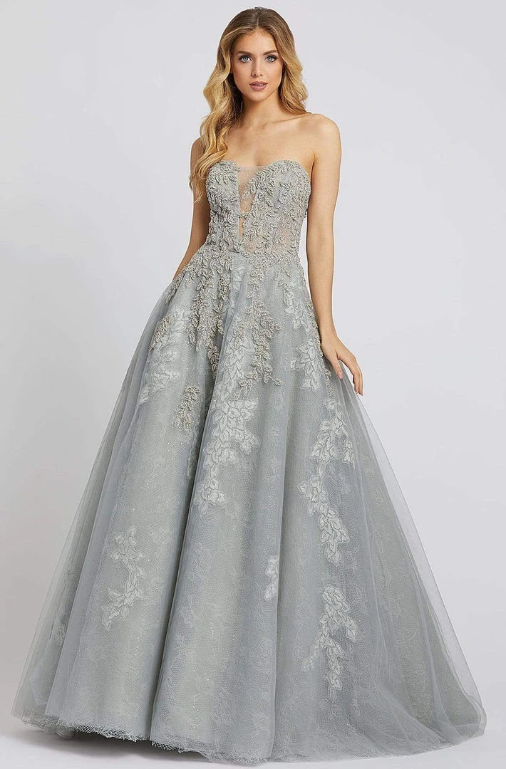 Mac Duggal Evening - 20192D Long Strapless Foliage Beaded Lace Gown 3 Mac Duggal Evening - 20192D Long Strapless Foliage Beaded Lace Gown