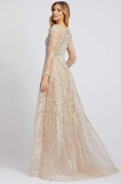 Mac Duggal Evening - 20212D Long Sleeve Embroidered A-Line Gown