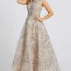 Mac Duggal Evening - 20219D Cap Sleeve Floral Embroidered A-Line Gown 2 Mac Duggal Evening - 20219D Cap Sleeve Floral Embroidered A-Line Gown