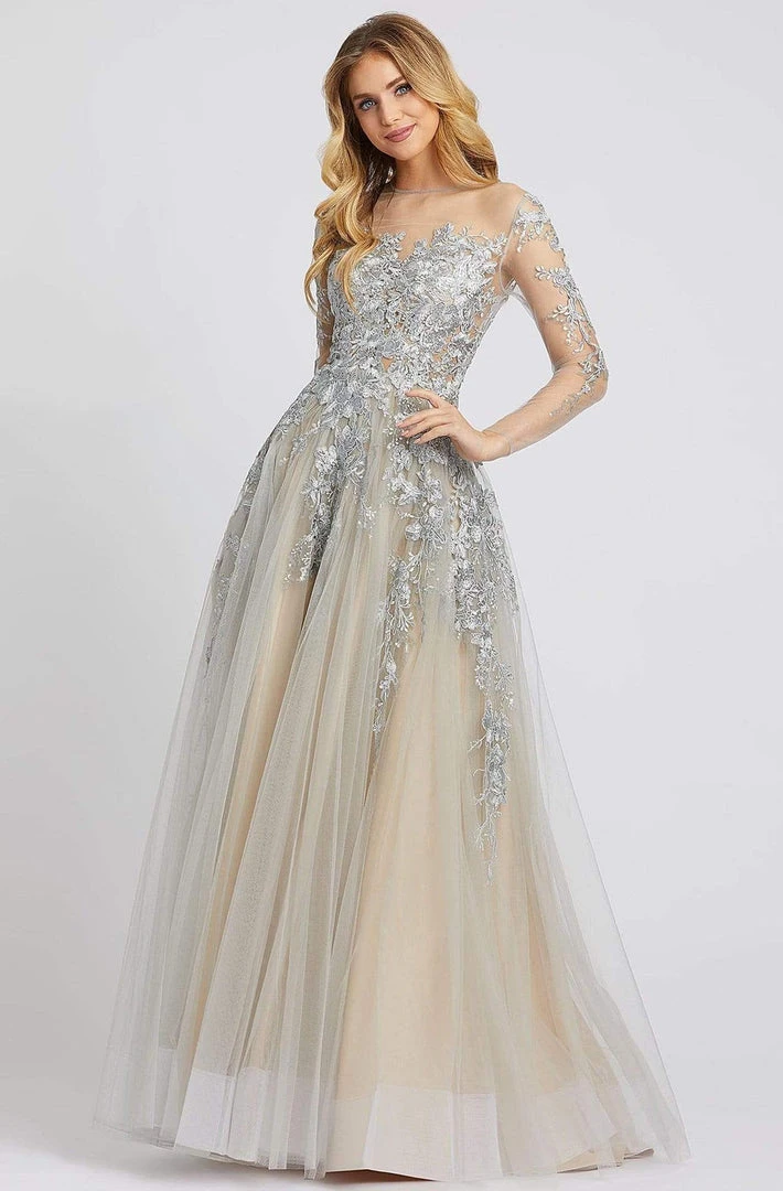 Mac Duggal Evening - 26324D Long Sleeve Embroidered Floral Gown 3 Mac Duggal Evening - 26324D Long Sleeve Embroidered Floral Gown