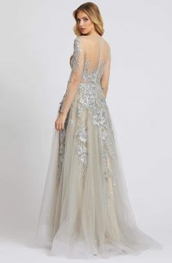 Mac Duggal Evening - 26324D Long Sleeve Embroidered Floral Gown