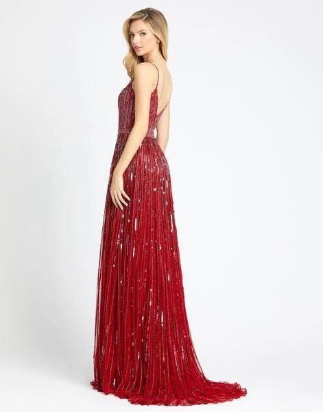 Mac Duggal Evening - 4961D Striped Long Sequined A-Line Gown 4 Mac Duggal Evening - 4961D Striped Long Sequined A-Line Gown