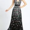 Mac Duggal Evening - 4983D Embellished Deep V-neck A-line Gown