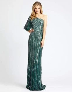 Mac Duggal Evening - 5000D Sequined One Shoulder Sheath Dress