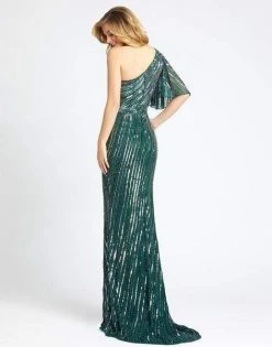 Mac Duggal Evening - 5000D Sequined One Shoulder Sheath Dress