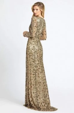 Mac Duggal Evening - 5002D Fully Sequined Deep V-neck Trumpet Dress 10 Mac Duggal Evening - 5002D Fully Sequined Deep V-neck Trumpet Dress