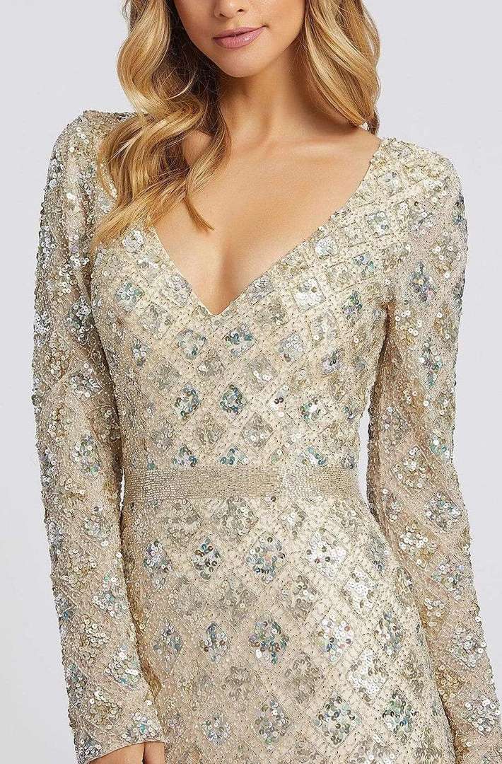 Mac Duggal Evening - 5021D Sequin Embellished Long Sleeves Gown 5 Mac Duggal Evening - 5021D Sequin Embellished Long Sleeves Gown