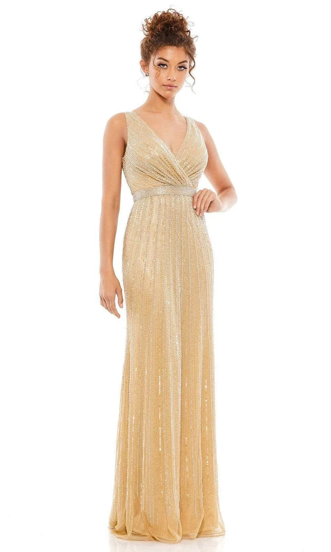 Mac Duggal Evening - 5219D Beaded V-Neck Long Gown 3 Mac Duggal Evening - 5219D Beaded V-Neck Long Gown