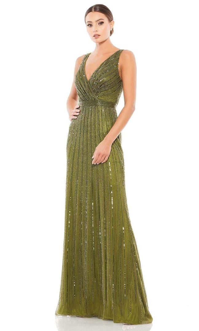 Mac Duggal Evening - 5219D Beaded V-Neck Long Gown 6 Mac Duggal Evening - 5219D Beaded V-Neck Long Gown