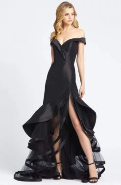 Mac Duggal Evening - 67068D Off Shoulder Tiered Ruffle Long Gown