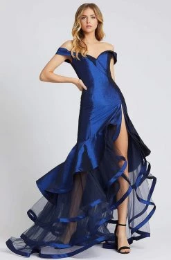Mac Duggal Evening - 67068D Off Shoulder Tiered Ruffle Long Gown