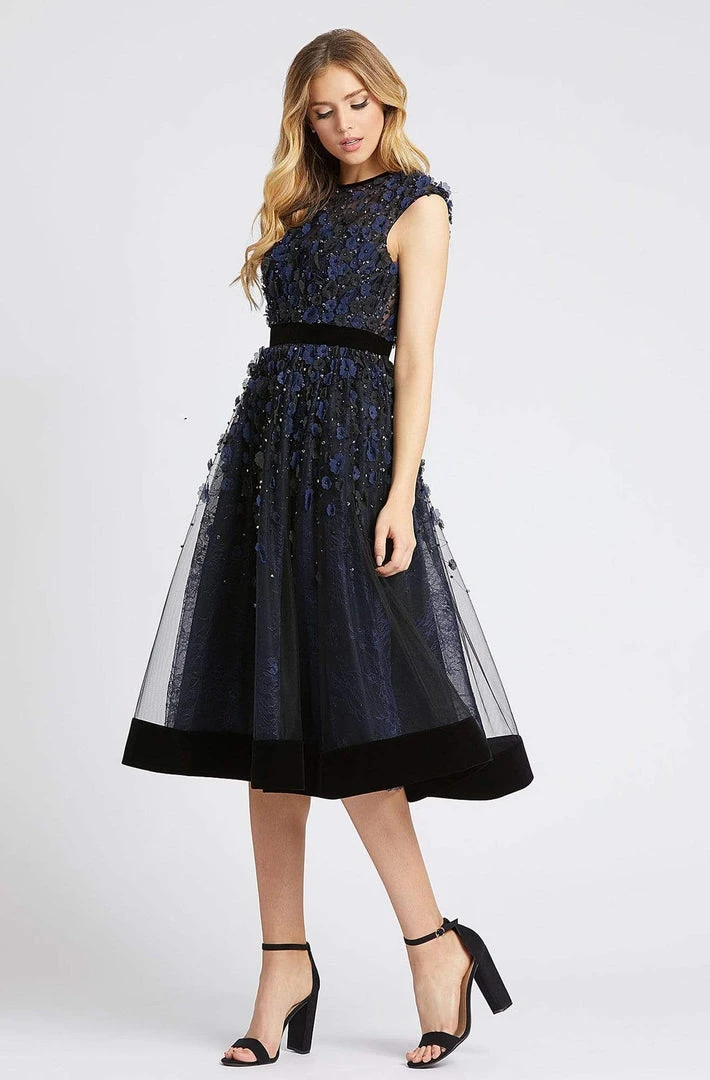 Mac Duggal Evening - 67289D Floral Applique Jewel Neck A-line Dress 3 Mac Duggal Evening - 67289D Floral Applique Jewel Neck A-line Dress