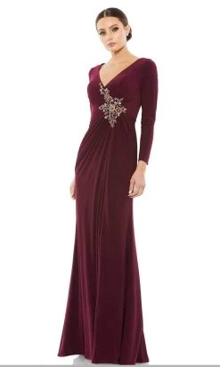 Mac Duggal Evening - 67848D V-Neck Draped Sheath Dress