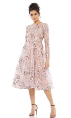 Mac Duggal Evening - 67849D Illusion Jewel Knee-Length Dress