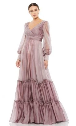 Mac Duggal Evening - 67864D V-Neck Tiered A-Line Dress 9 Mac Duggal Evening - 67864D V-Neck Tiered A-Line Dress