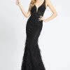 Mac Duggal Evening - 77464D Embellished Bodice Feathered Trumpet Gown