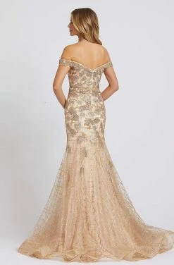 Mac Duggal Evening - 79254D Jeweled Off-Shoulder Trumpet Dress