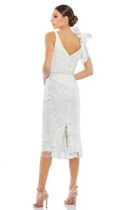 Mac Duggal Evening - 79337D Plunging Neck Sequined Midi Dress