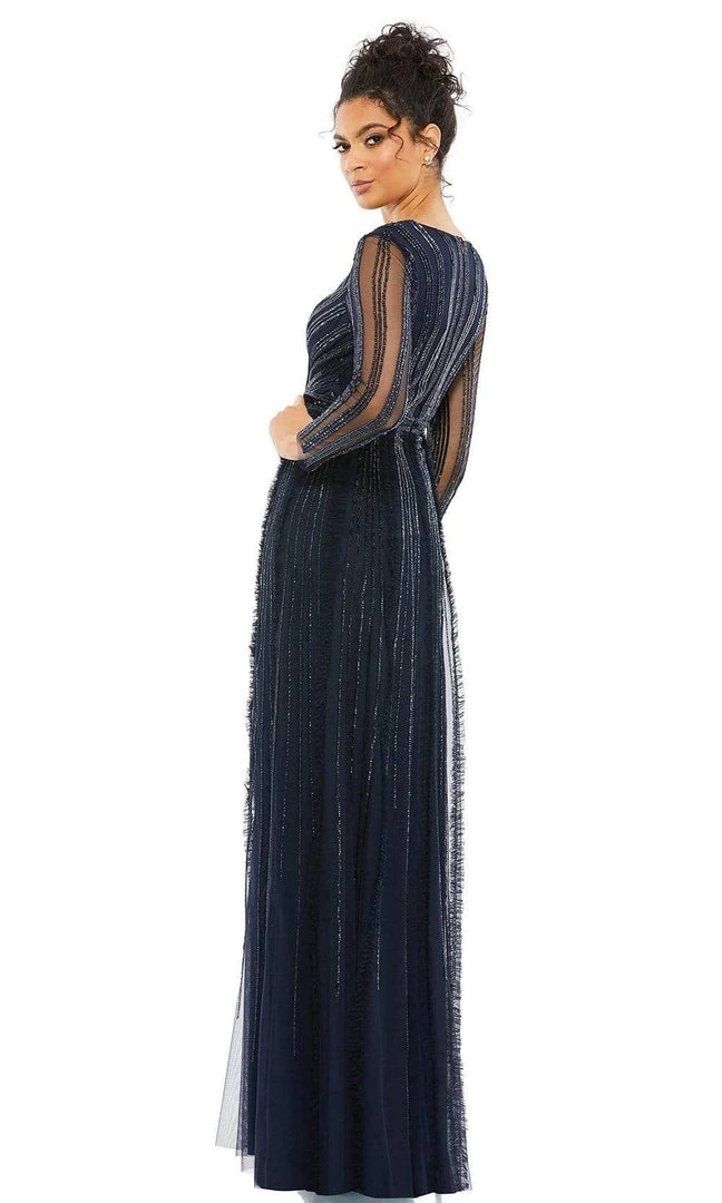 Mac Duggal Evening - 9145D V-Neck Full Length A-Line Dress 4 Mac Duggal Evening - 9145D V-Neck Full Length A-Line Dress