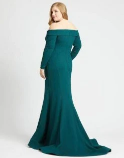 Mac Duggal Fabulouss - 48893F Off-Shoulder Long Sleeves Trumpet Gown