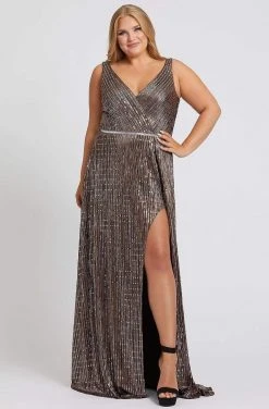 Mac Duggal Fabulouss - 48988F Embellished Plunging V-neck Sheath Dress