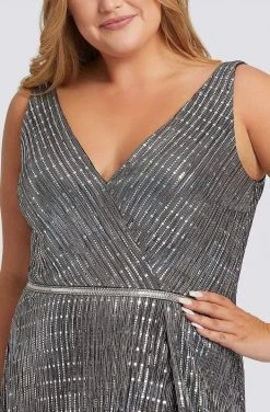 Mac Duggal Fabulouss - 48988F Embellished Plunging V-neck Sheath Dress