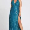 Mac Duggal Fabulouss - 4919F Fully Sequined Halter V-neck Sheath Dress 2 Mac Duggal Fabulouss - 4919F Fully Sequined Halter V-neck Sheath Dress