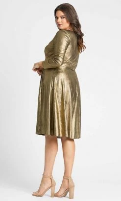 Mac Duggal Fabulouss - 49224F Long Sleeve V Neck Sheath Dress