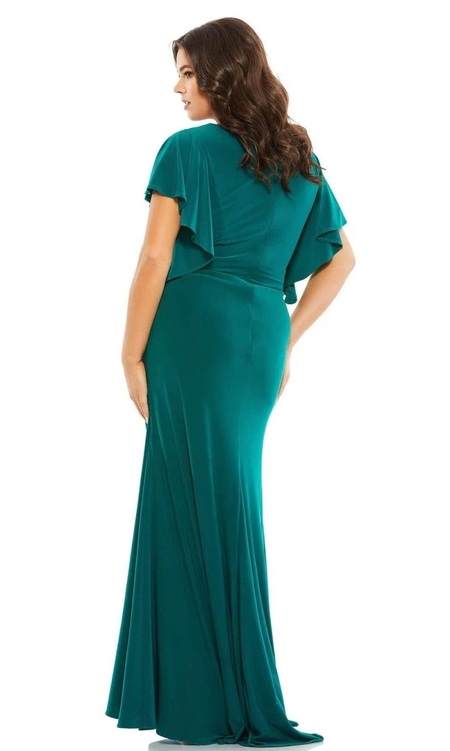 Mac Duggal Fabulouss - 49505F V Neck Ruched Fitted Dress 4 Mac Duggal Fabulouss - 49505F V Neck Ruched Fitted Dress