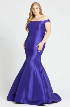 Mac Duggal Fabulouss - 66803F Off-Shoulder Mermaid Dress With Train
