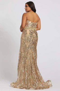 Mac Duggal Fabulouss - 66828F Bedazzled Trumpet Dress With Train