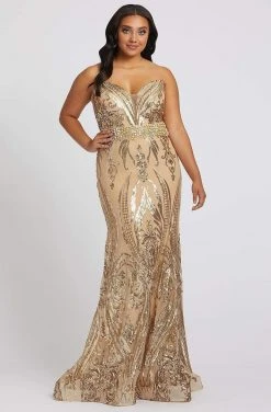 Mac Duggal Fabulouss - 66828F Bedazzled Trumpet Dress With Train