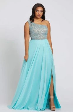 Mac Duggal Fabulouss - 67232F Asymmetric Neck Jeweled Long Dress