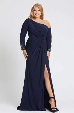 Mac Duggal Fabulouss - 67242F Asymmetric Long Sleeve Column Dress