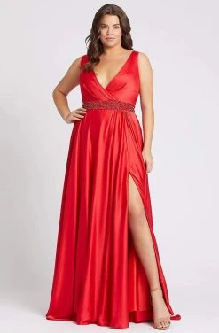 Mac Duggal Fabulouss - 67244F Embellished V-neck A-line Gown