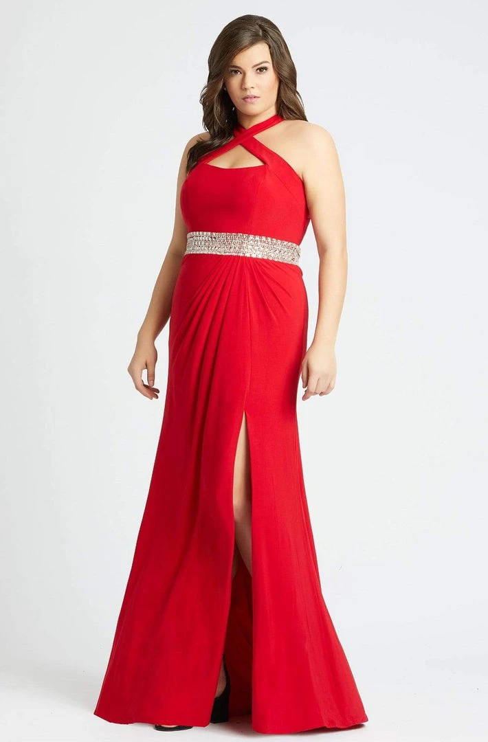 Mac Duggal Fabulouss - 77532F Beaded Cross Halter Sheath Dress 3 Mac Duggal Fabulouss - 77532F Beaded Cross Halter Sheath Dress