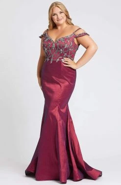 Mac Duggal Fabulouss - 77538F Geo-Jeweled Off Shoulder Mermaid Gown