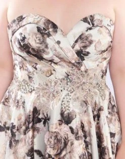 Mac Duggal Fabulouss - 77546F Embellished Floral Patterned Ballgown