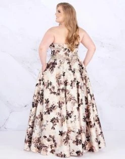 Mac Duggal Fabulouss - 77546F Embellished Floral Patterned Ballgown