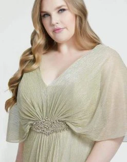 Mac Duggal Fabulouss - 77678F Golden V-Neck Long Column Gown